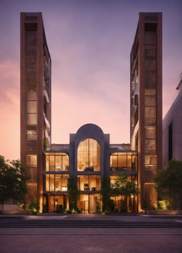 Sky, Plant, Building, Skyscraper, Dusk, Tree