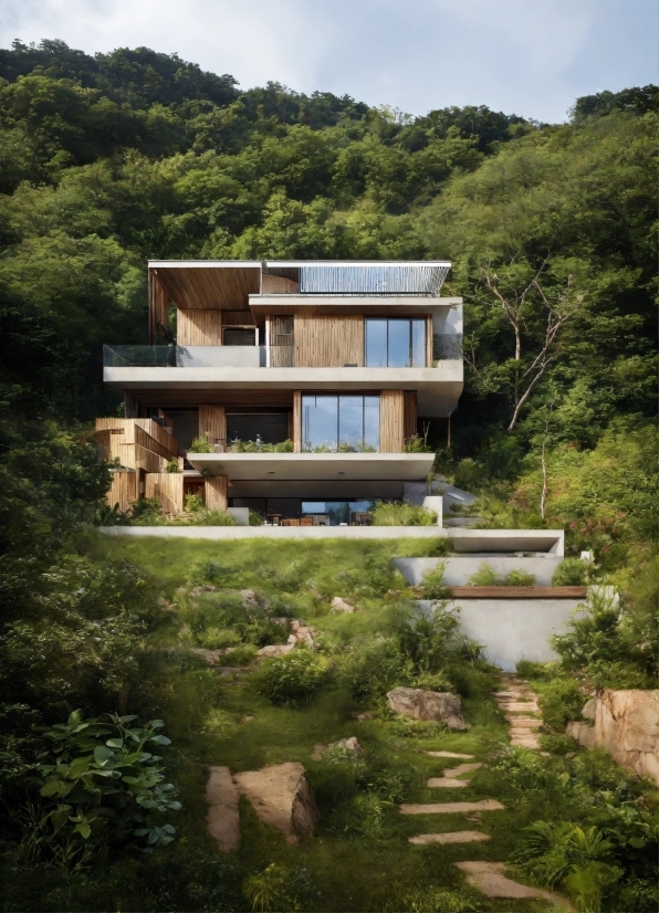 Plant, Building, Sky, Natural Landscape, Window, Mountain