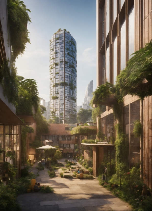 Plant, Building, Sky, Skyscraper, Cloud, Tower Block