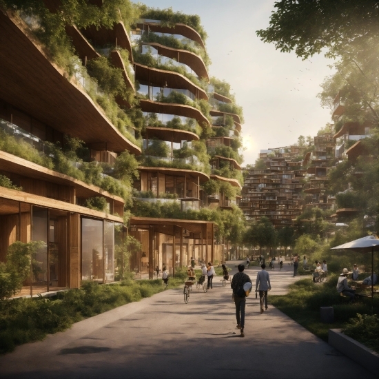 Plant, Building, Sky, Window, Tree, Urban Design