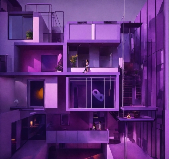 Purple, Violet, Building, Rectangle, Material Property, Magenta