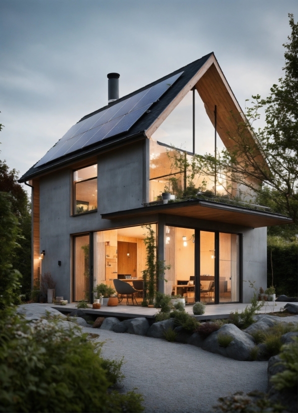 Sky, Plant, Building, Window, Cloud, House