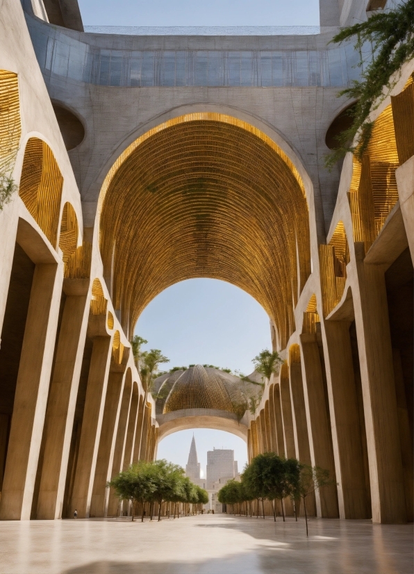 Plant, Sky, Tree, Landmark, Symmetry, Arcade