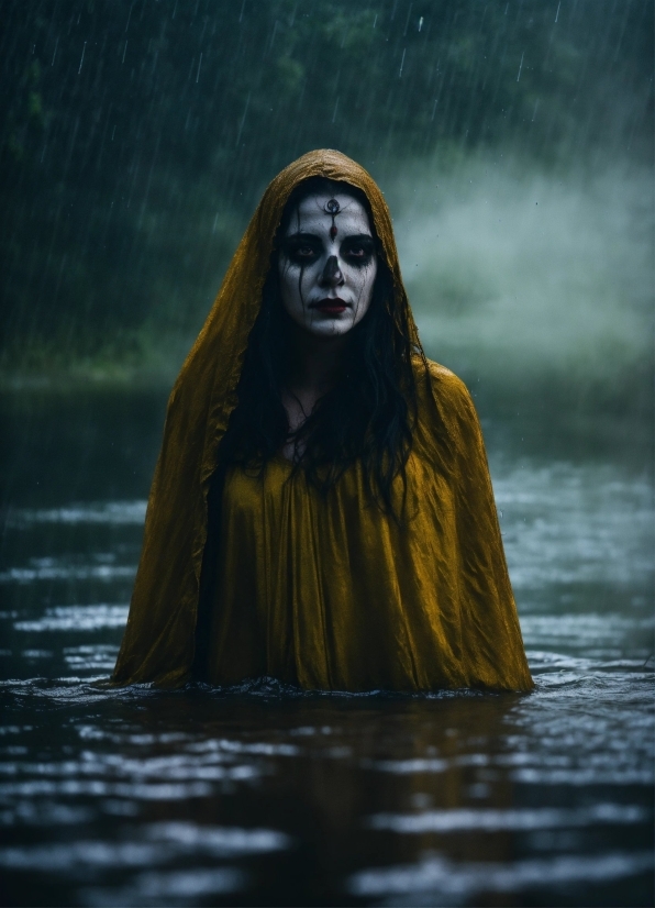 Cloak, Covering, Face, Fur Coat, Coat, Water