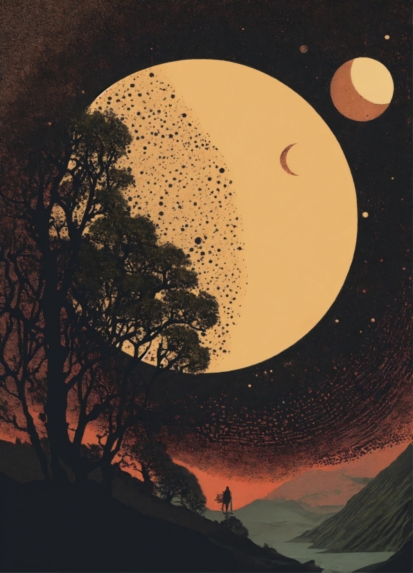 Moon, Planet, Space, Design, Pattern, Art