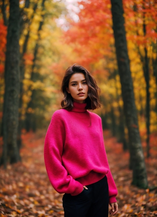 Portrait, Park, Person, Autumn, Happy, Adult