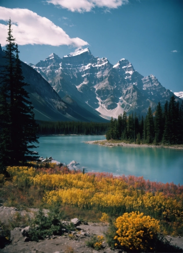 Range, Mountain, Mountains, Lake, Landscape, Forest