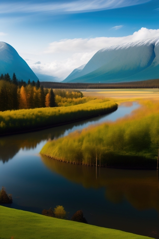 Reflection, Lake, Sky, Landscape, Water, Picture