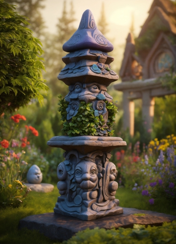 Totem Pole, Column, Structure, Sculpture, Statue, Religion