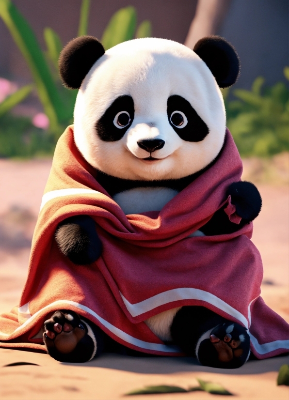 Toy, Panda, Textile, Pink, Carnivore, Happy