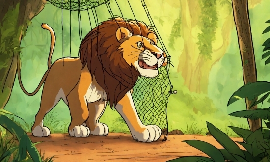 Plant, Leaf, Natural Environment, Cartoon, Felidae, Carnivore