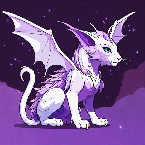 Mythical Creature, Vertebrate, Cartoon, Purple, Organism, Mammal