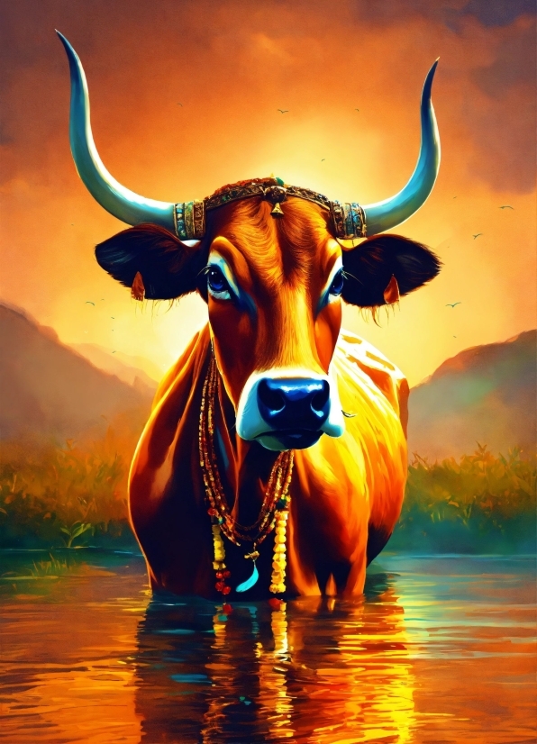 Sky, Water, Daytime, Vertebrate, Light, Bull