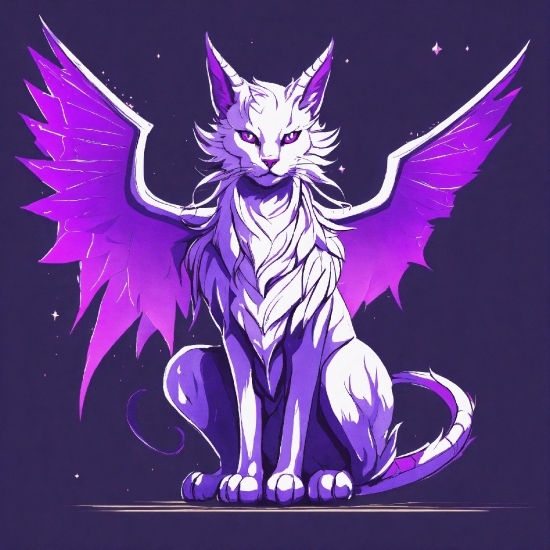 Vertebrate, Cartoon, Mythical Creature, Purple, Mammal, Art