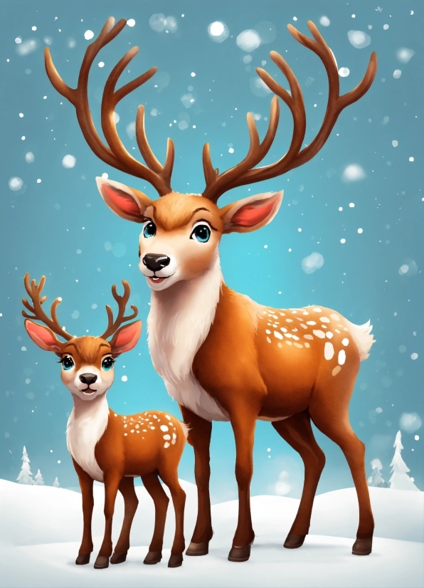 Vertebrate, Deer, Natural Environment, Cartoon, Organism, Mammal