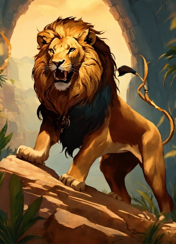 Felidae, Carnivore, Big Cats, Roar, Lion, Art