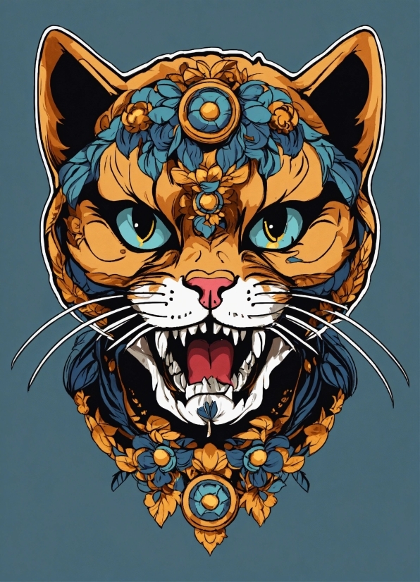 Head, Vertebrate, Felidae, Carnivore, Organism, Art