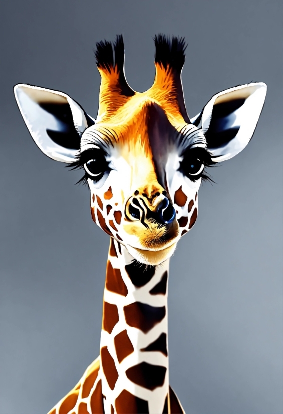 Hair, Head, Giraffidae, Giraffe, Black, Human Body