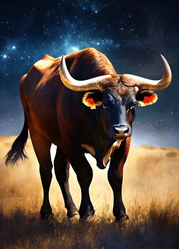 Sky, Working Animal, Bull, Organism, Horn, Terrestrial Animal