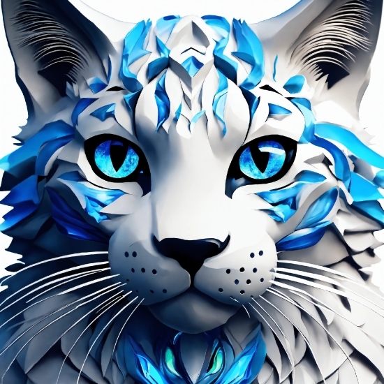 Cat, Vertebrate, White, Organ, Blue, Azure