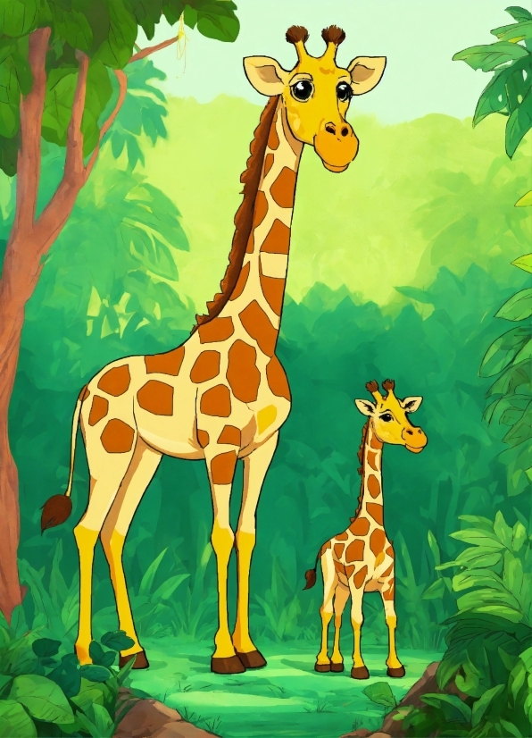 Giraffe, Giraffidae, Plant, Plant Community, Ecoregion, Green