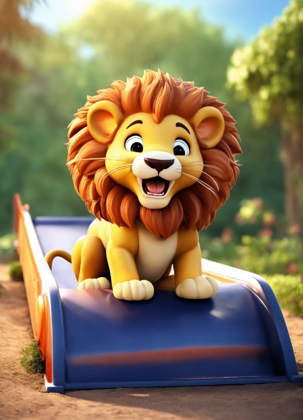 Smile, Lion, Happy, Cartoon, Leisure, Felidae