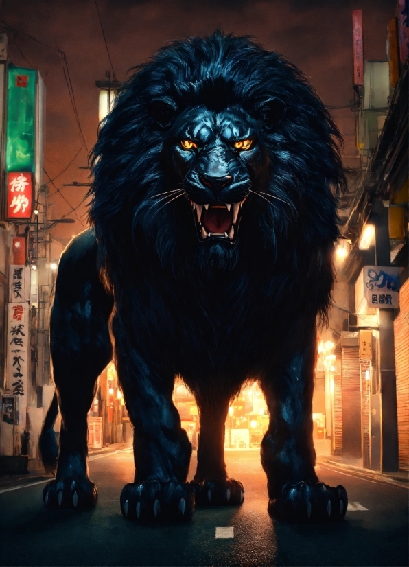 Felidae, Carnivore, Lion, Lighting, Big Cats, Statue