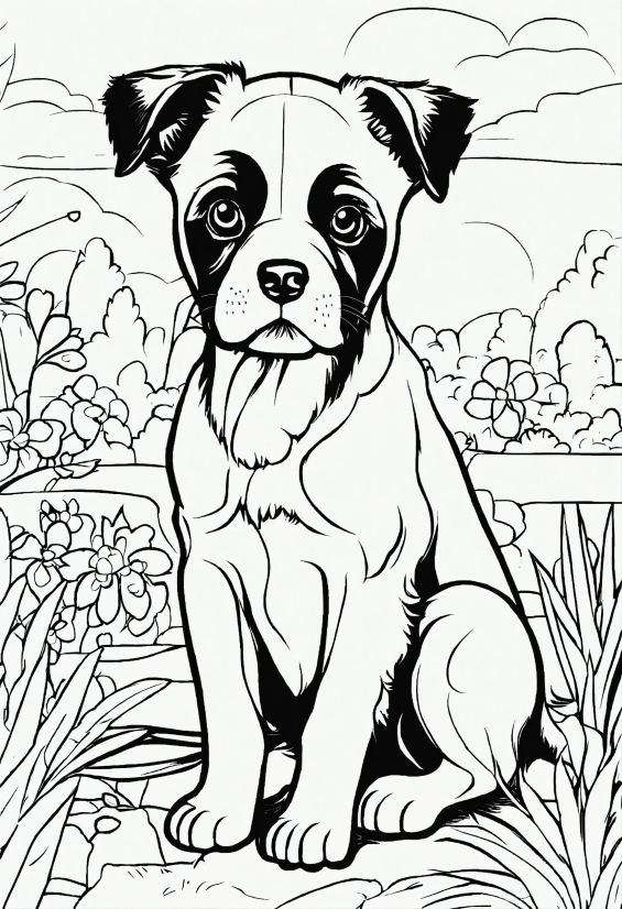 Dog, Plant, Carnivore, Dog Breed, Fawn, Art