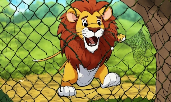 Vertebrate, Cartoon, Fence, Mammal, Tree, Felidae