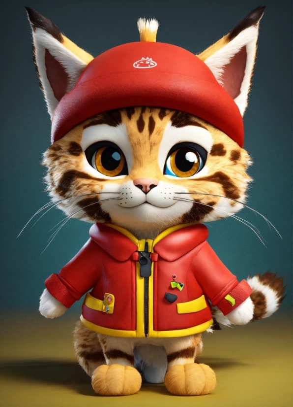 Cartoon, Felidae, Costume Hat, Whiskers, Cat, Red