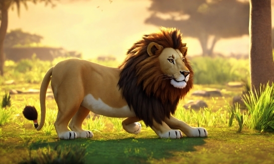 Felidae, Lion, Carnivore, Masai Lion, Plant, Big Cats