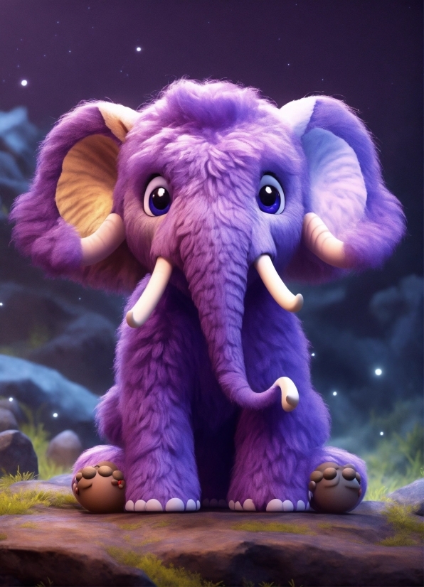 Elephant, Elephants And Mammoths, Purple, Organism, African Elephant, Working Animal