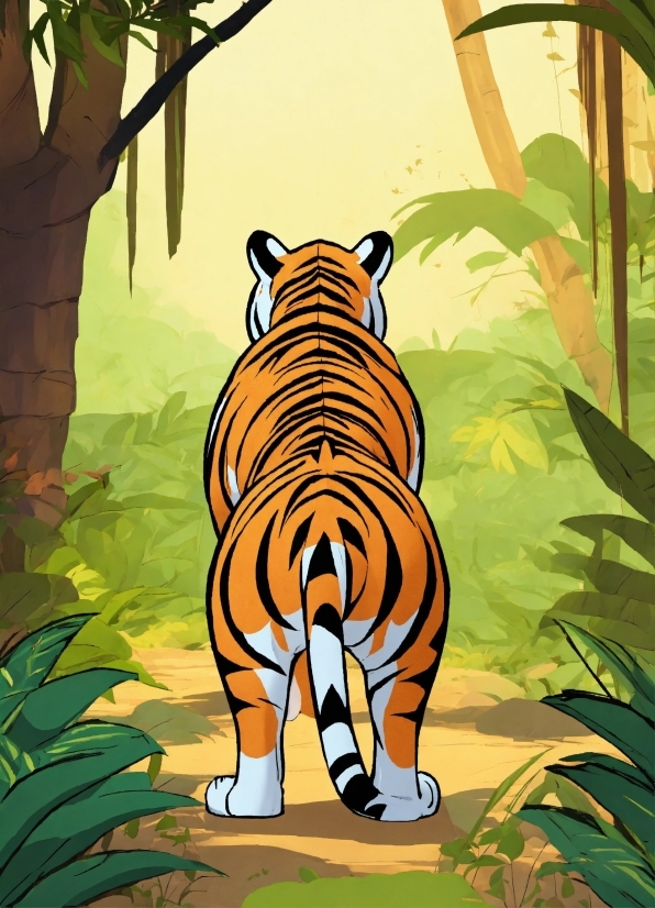 Bengal Tiger, Siberian Tiger, Tiger, Leaf, Plant, Felidae