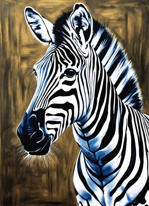 Zebra, Head, Water, Neck, Plant, Organism