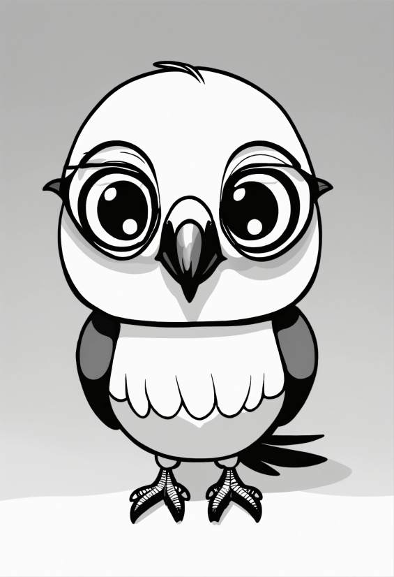 Bird, Beak, Cartoon, Art, Eyewear, Font