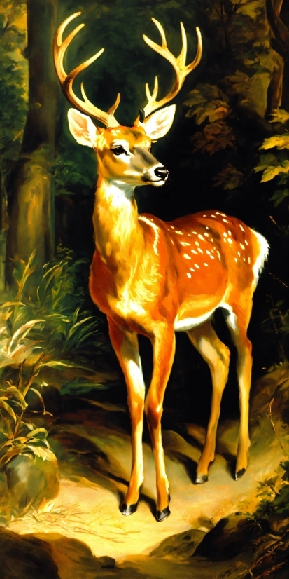 Light, Deer, Nature, Organism, Plant, Fawn