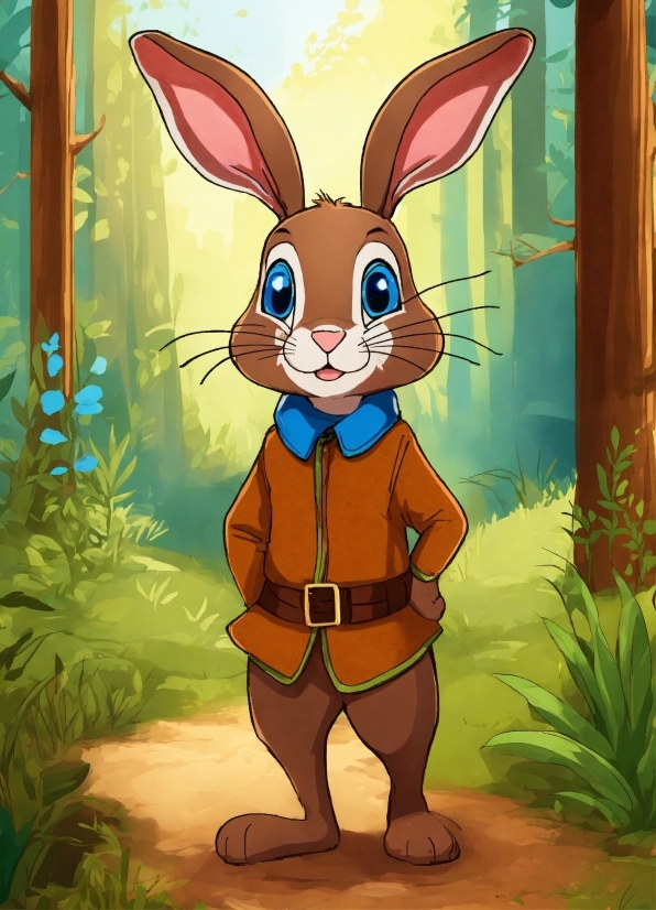 Plant, Rabbit, Cartoon, Organism, Grass, Art