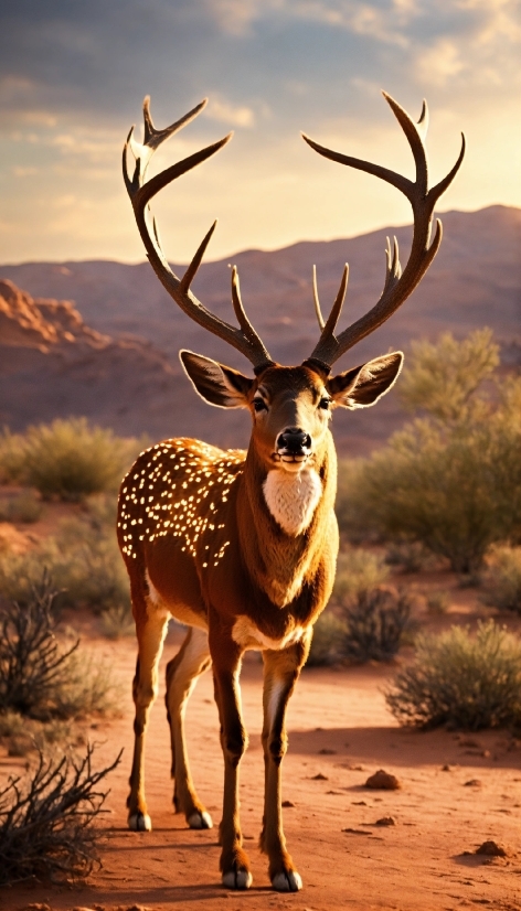 Sky, Plant, Light, Cloud, Deer, Natural Environment