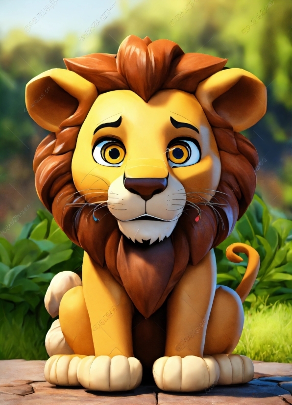 Eye, Vertebrate, Felidae, Lion, Cartoon, Plant