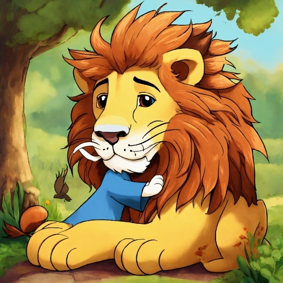 Vertebrate, Cartoon, Nature, Felidae, Carnivore, Lion