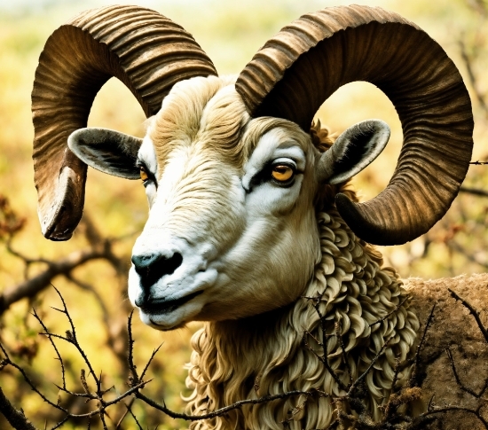 Head, Light, Nature, Argali, Organism, Mammal