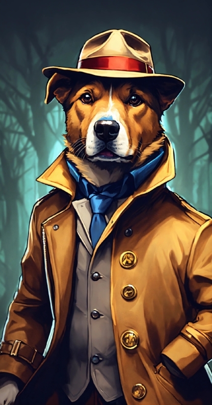 Outerwear, Hat, Vertebrate, Fedora, Dog, Coat