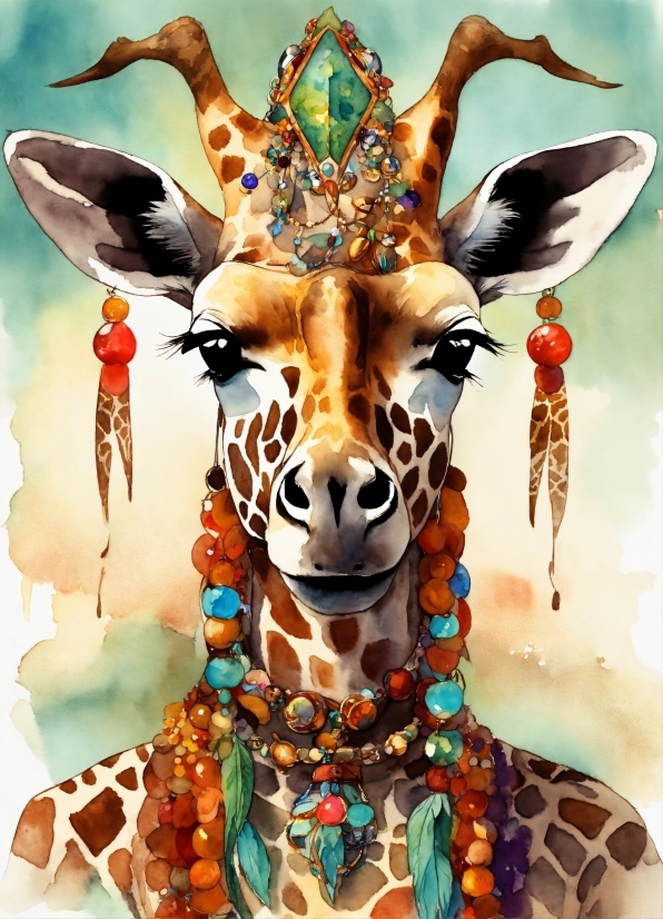 Organism, Eyelash, Fawn, Art, Snout, Giraffe