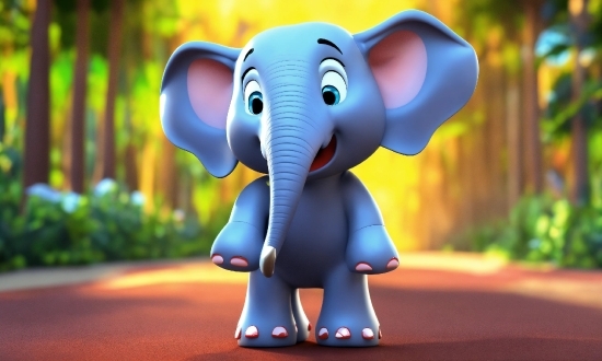 Elephant, Plant, Toy, Gesture, Cartoon, Working Animal