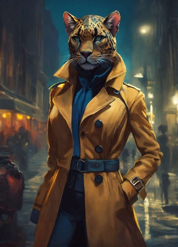 Outerwear, Sleeve, Collar, Fur Clothing, Overcoat, Felidae