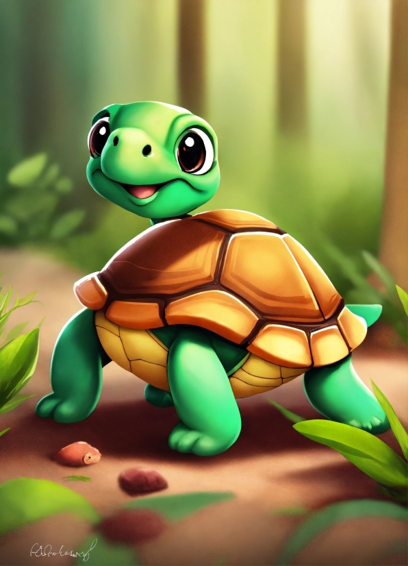 Toy, Green, Cartoon, Organism, Terrestrial Plant, Turtle