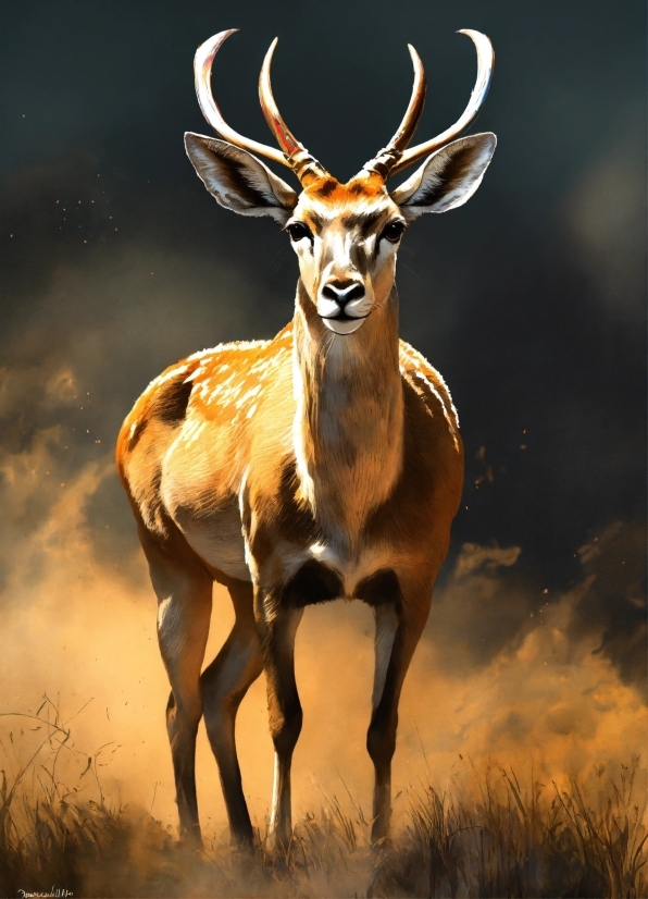 Atmospheric Phenomenon, Deer, Fawn, Horn, Terrestrial Animal, Morning