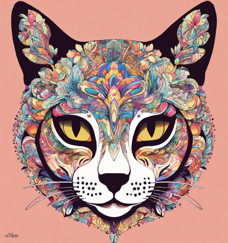 Head, Organ, Felidae, Art, Whiskers, Line