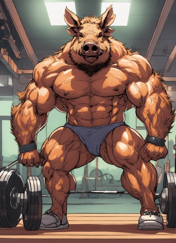 Cartoon, Muscle, Art, Bodybuilder, Poster, Illustration