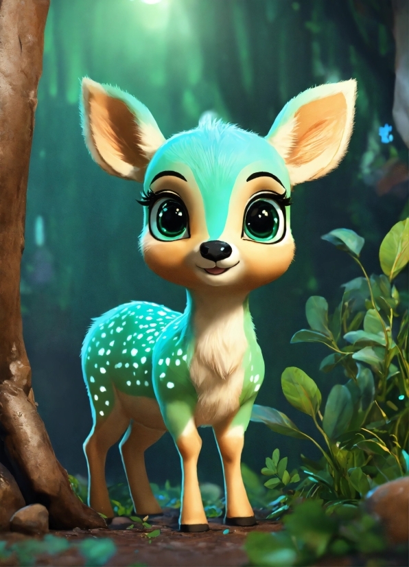 Plant, Green, Organism, Cartoon, Toy, Fawn